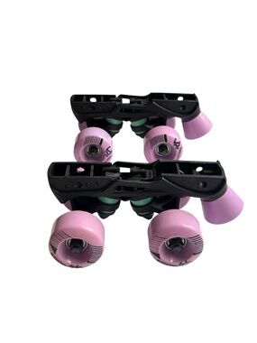 Roller Derby Roller Skate Truck Plate and Wheels Pink